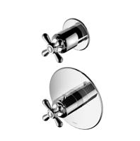 Douchekraan Hotbath Amice Inbouw Thermostatisch Rond Glans Chroom 2 Greeps - thumbnail