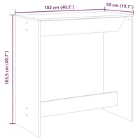 Bartafel 102x50x103,5 cm bewerkt hout gerookt eikenkleur - thumbnail