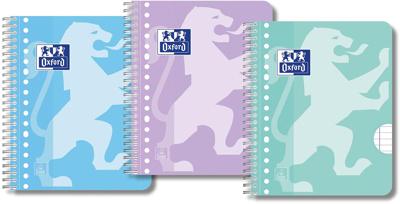 Collegeblok Oxford School A5+ lijn 17-gaats 160 pagina's 80gr pastel assorti 3 stuks