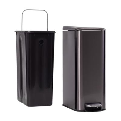 QUVIO Prullenbak - 8L - Metaal - Antraciet