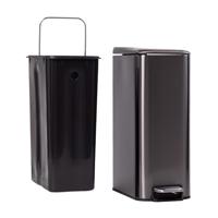 QUVIO Prullenbak - 8L - Metaal - Antraciet - thumbnail