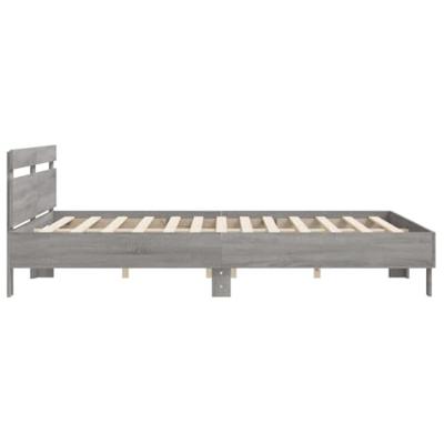 Bedframe met hoofdeinde bewerkt hout grijs sonoma 180x200 cm