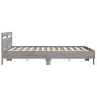 Bedframe met hoofdeinde bewerkt hout grijs sonoma 180x200 cm - thumbnail