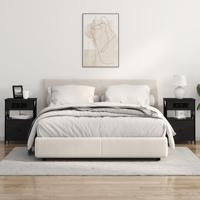 Nachtkastje 2 pcs Zwart eiken 40 x 31 x 60 cm Bewerkt hout - thumbnail