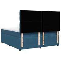 Boxspring met matras fluweel blauw 180x200 cm - thumbnail