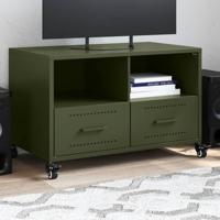 Tv-meubel 68x39x43,5 cm staal olijfgroen - thumbnail