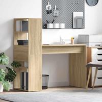 Bureau met plank Sonoma eiken 113 x 54 x 120 cm Bewerkt hout - thumbnail
