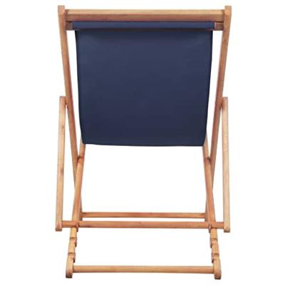 VidaXL Opklapbare stoel met stoffen bekleding en houten frame, blauw