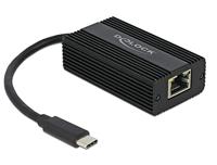 DeLOCK usb-c male > 2.5 gigabit lan adapter (zwart, 0,135 meter) - thumbnail
