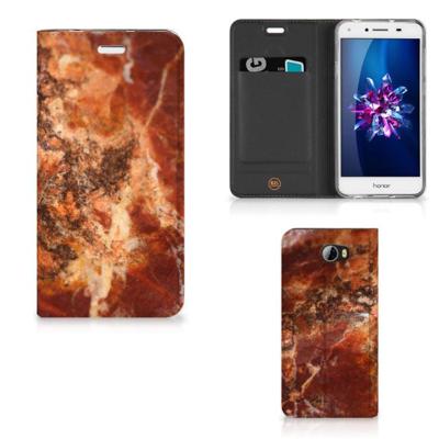 Huawei Y5 2 | Y6 Compact | Standcase | Marmer Bruin Huawei Y5 2 | Y6 Compact | Standcase | Marmer Bruin