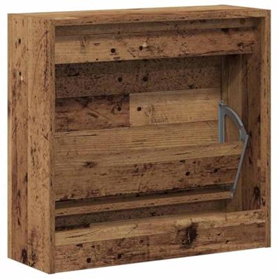 VidaXL Schoenenkast met plank oudhout 60 x 21 x 57 cm bewerkt hout