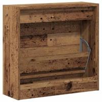 VidaXL Schoenenkast met plank oudhout 60 x 21 x 57 cm bewerkt hout - thumbnail