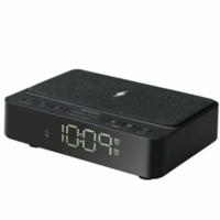 Aiwa CR-30BK Draadloze wekker, draadloos opladen van 5 W, PLL-FM-radio met 10 vooraf ingestelde stations en dubbele alarmen met radio- of pieptoonopties - thumbnail