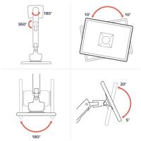 Ergotron 45-693-224 TV-tafelhouder 144,8 cm (57) In hoogte verstelbaar, Kantelbaar - thumbnail