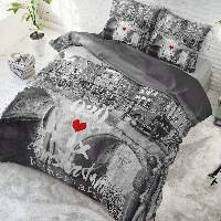 RoyalTextile - Amsterdam 020 Dekbedovertrek - 100% katoen - Antraciet - 140 x 220 - thumbnail