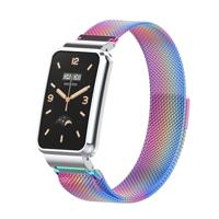 By Qubix - Milanese loop bandje met case - Multicolor - Xiaomi Smart Band 7 Pro - thumbnail