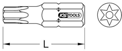 KS Tools 911.2292 9112292 Torx-bit TB 25 Speciaal staal Vernikkeld C 6.3 5 stuk(s)
