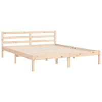 Bedframe met hoofdbord massief hout 160x200 cm - thumbnail