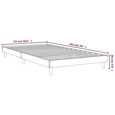 Bedframe zonder matras hout gerookt eikenkleurig 90x190 cm