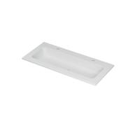 INK Aspekt Wastafel Porselein Centraal met 2 Kraangaten - 1000x450x15 mm - Mat Wit - thumbnail