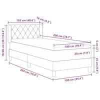 Boxspringbed met matras fluweel donkergrijs 100x200 cm - thumbnail