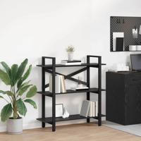 Boekenkast Zwart Eiken 100 x 33,5 x 102 cm Bewerkt hout - thumbnail