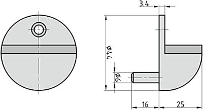 Basi 7704-0020 Deurstopper (Ø x h) 44 mm x 25 mm