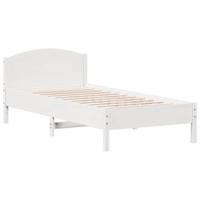 Bedframe zonder matras massief grenenhout wit 75x190 cm - thumbnail