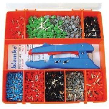 Assortimentsdoos met adereindhulzen strip kniptang 910035 makkelijk voor in de bus of werkplaats