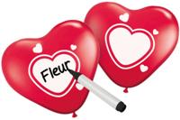 Folat BV Beschrijfbare ballonnen hart, 6st. - thumbnail