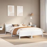 Bedframe zonder matras massief grenenhout wit 135x190 cm - thumbnail