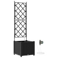 VidaXL Tuin bloempot zwart 40 x 40 x 142 cm staal - thumbnail