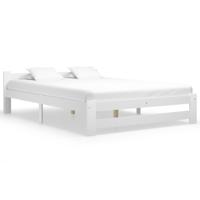 Bedframe massief grenenhout wit 140x200 cm - thumbnail