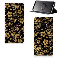 Samsung Galaxy S9 Smart Cover Gouden Bloemen - thumbnail