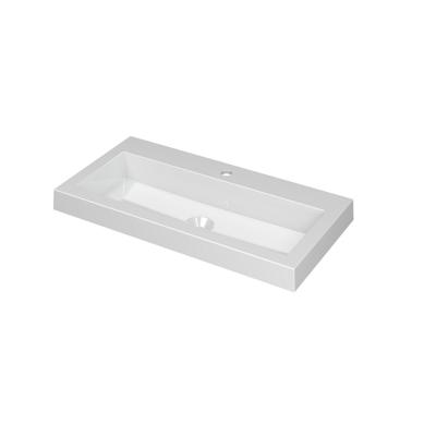 INK Dock Wastafel Polystone met 1 Kraangat - 800x400x60 mm - Glans Wit