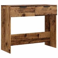 Wandtafel 90x36x75 cm bewerkt hout oud houtkleurig - thumbnail