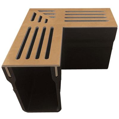 Garden Drain Hoekstuk 15 x 6,5x 10 cm afvoer Cortenstaal per stuk Gardenlux - Gardenlux