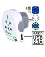 Q2 Power 1.100110 reisadapter wereld-naar-europa usb geaard - thumbnail