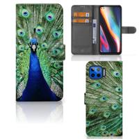 Motorola Moto G 5G Plus | Telefoonhoesje | Met pasjeshouder | Pauw - thumbnail