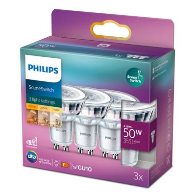 Philips 3 staps dimbare spotsGU10 - 4,8W - 355 lumen - 929002981856