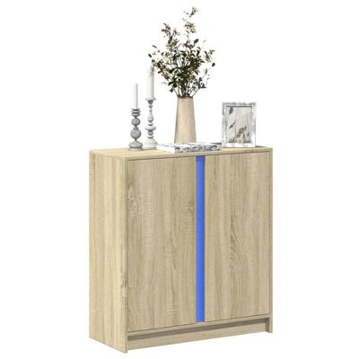 Dressoir met LED 77x34x85 cm bewerkt hout sonoma eikenkleurig Dressoir met LED 77x34x85 cm bewerkt hout sonoma eikenkleurig