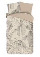 Good Morning Dekbedovertrek "bladeren" - Zand - (140x200/220 cm) - Katoen - thumbnail