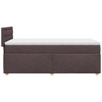 Boxspring met matras stof donkerbruin 90x190 cm - thumbnail