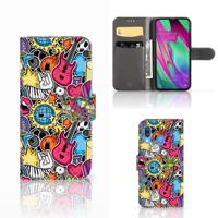 Samsung Galaxy A40 | Wallet Case | met Pasjes | Punk Rock - thumbnail