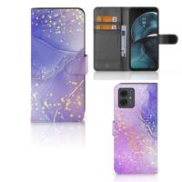 Hoesje voor Motorola Moto G14 Watercolor Paars | Portemonnee hoesje - thumbnail