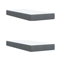 Boxspring met matras fluweel donkergrijs 200x200 cm - thumbnail