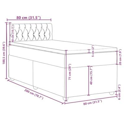 Boxspring met matras stof blauw 80x200 cm - thumbnail