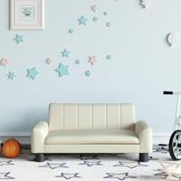 Kinderbank 70x45x30 cm kunstleer crmekleurig - thumbnail