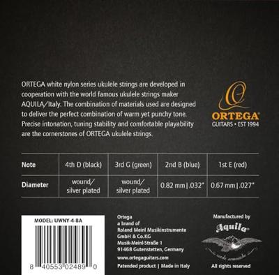Ortega UWNY-4-BA nylon snarenset voor bariton ukelele