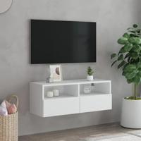 Tv-wandmeubel 80x30x30 cm bewerkt hout wit - thumbnail